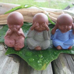 The three wise monkeys | terrarium miniature figurine |Collectible Figurines Zen Garden Decor | valentines gift ideas