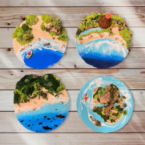 Coastal Moss Art Decor: Natural Wall Hanging, Seaside Style