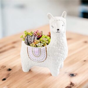 Ceramic Llama Planter | Cute Animal Plant Pot| Pot Succulent| Quirky Home Decor