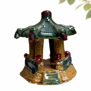 Hand Painted Ceramic Chinese Pavilion, Aquarium Ornament