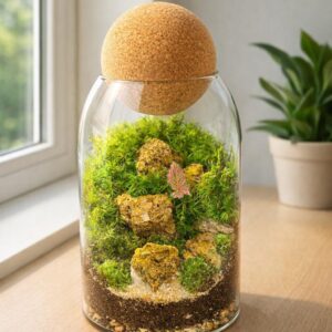 Handmade Living Moss Terrarium | 7" Glass, Easy Care