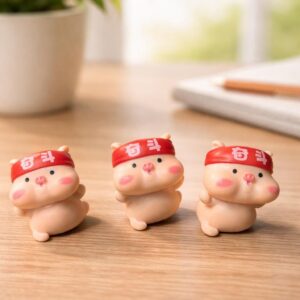 Mini Pig Figurines Set of 3 | Fairy Garden & Terrarium Accessories | DIY Miniature Animals