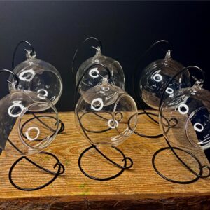 5" Glass Globe with Stand | Modern Display Vessel For Diy Plants, Moss or Decorative Arrangements |