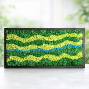 12x24 Preserved Moss Wall Art | Framed Green Moss Decor | Zero Maintenance Biophilic Wall Decor | Modern Nature Wall Panel
