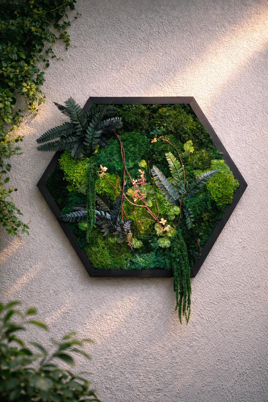 Hexagon Preserved Moss Wall Art, Botanical Green - Image 9
