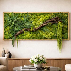 Custom Driftwood Preserved Moss Wall Art