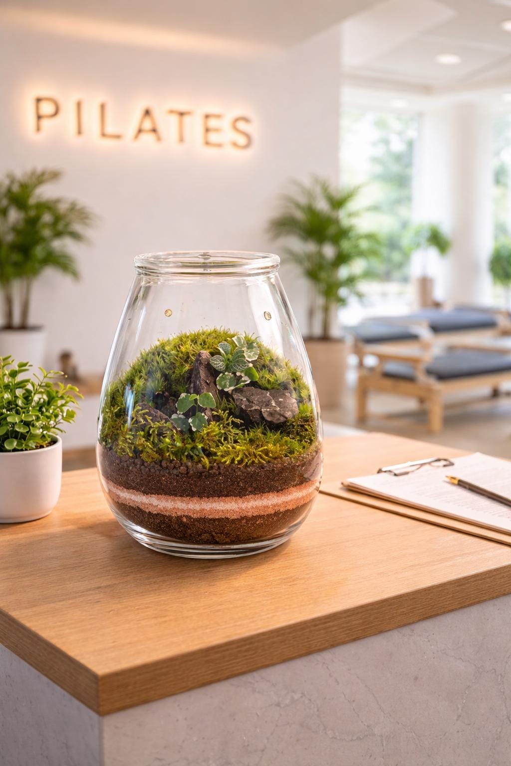 Handcrafted Self-Sustaining Glass Terrarium, Ventilated Design - Image 6
