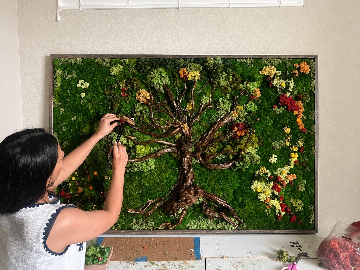 Tree of Life Preserved Moss Wall Art - Image 3