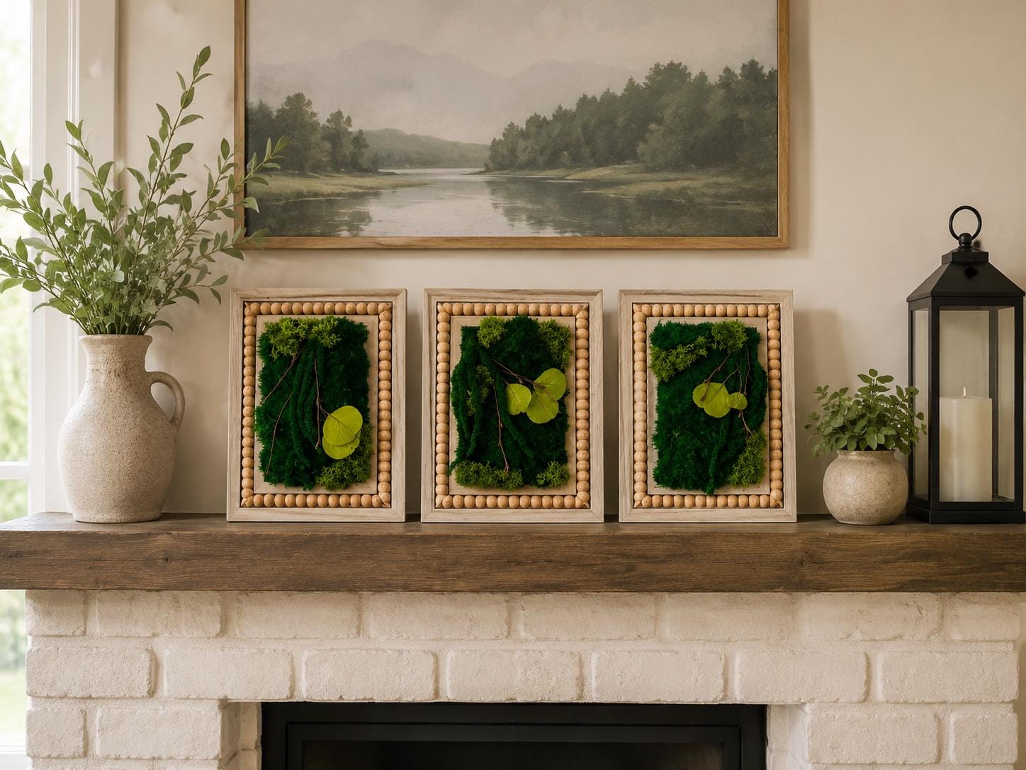 Eucalyptus Preserved Moss Wall Art, Set of 3 - Image 7