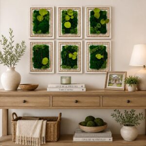 Eucalyptus Preserved Moss Wall Art, Set of 3