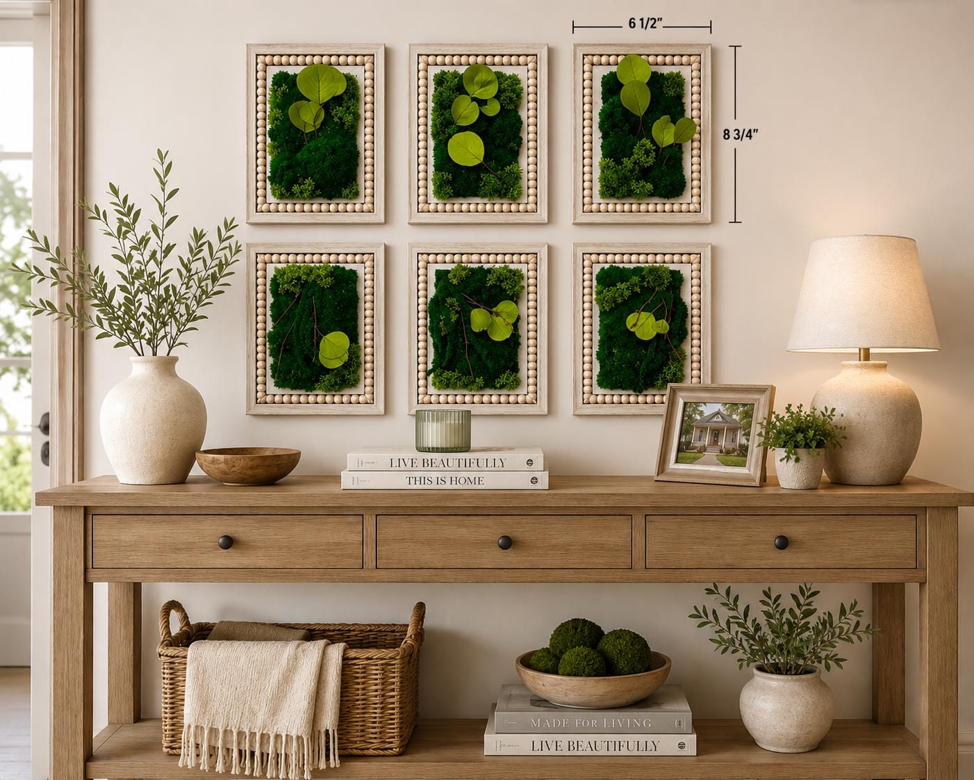 Eucalyptus Preserved Moss Wall Art, Set of 3 - Image 2