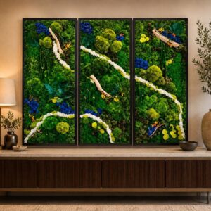 Luxury Preserved Moss Triptych, Large Set of 3