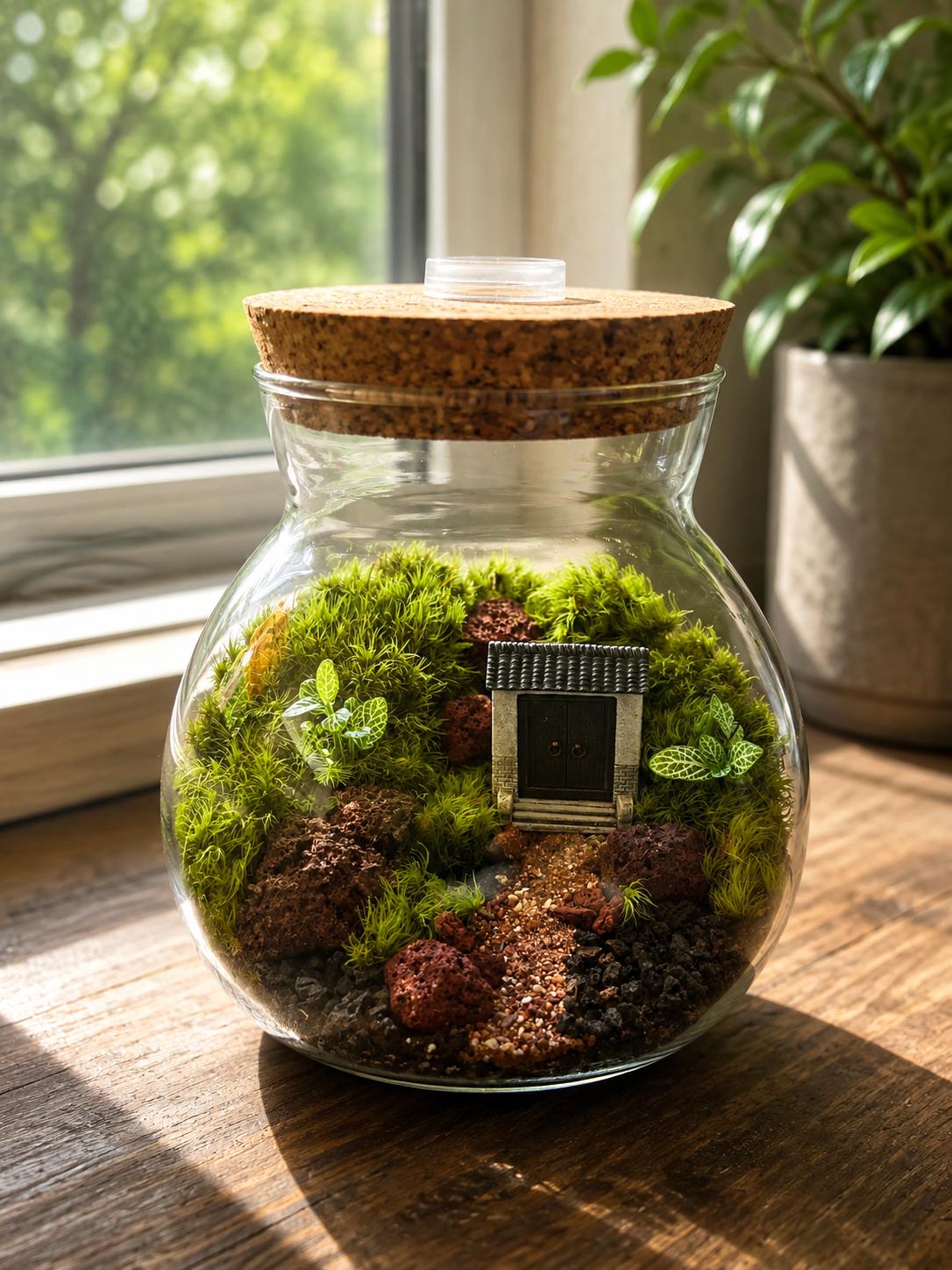 5x5" Japanese Zen Garden Moss Terrarium - Image 2