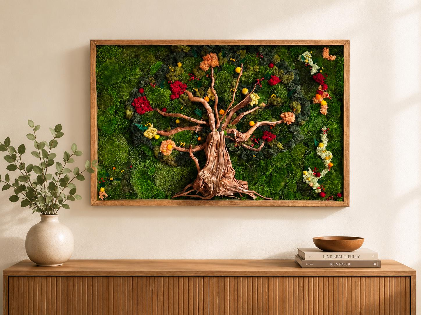 Tree of Life Preserved Moss Wall Art - Image 2